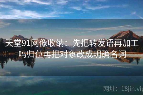 天堂91网像收纳：先把转发语再加工吗归位再把对象改成明确名词