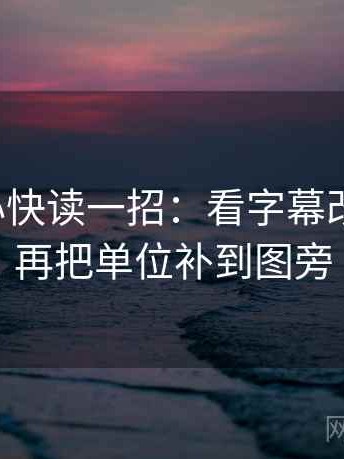 天美糖心快读一招：看字幕改语气吗，再把单位补到图旁