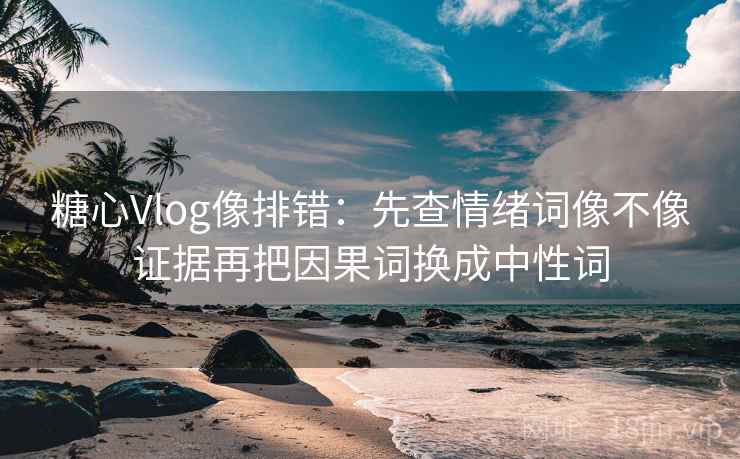 糖心Vlog像排错:先查情绪词像不像证据再把因果词换成中性词 糖心Vlog像排错:先查情绪词像不像证据再把因果词换成中性词